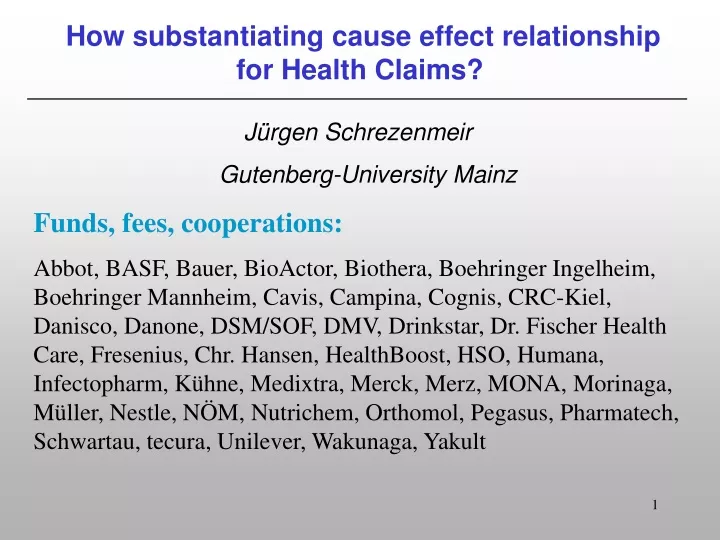 how substantiating cause effect relationship