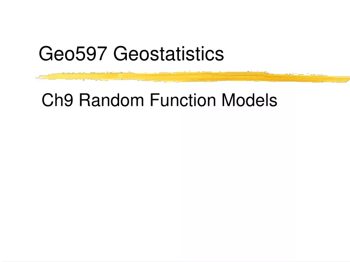 geo597 geostatistics