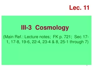 III-3  Cosmology