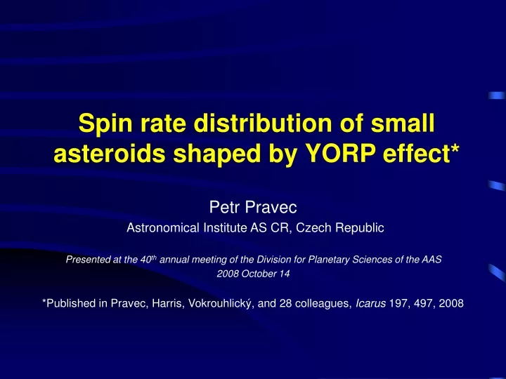 spin rate distribution of small asteroids shaped by yorp effect