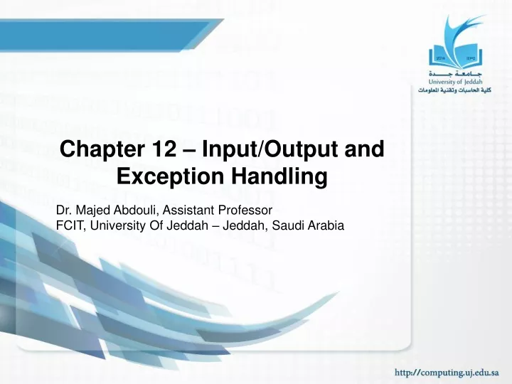 chapter 12 input output and exception handling