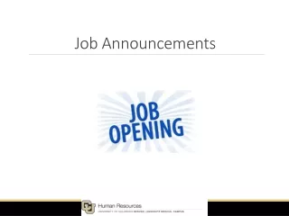 Job Announcements