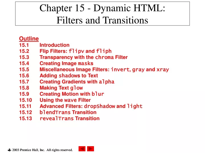 chapter 15 dynamic html filters and transitions