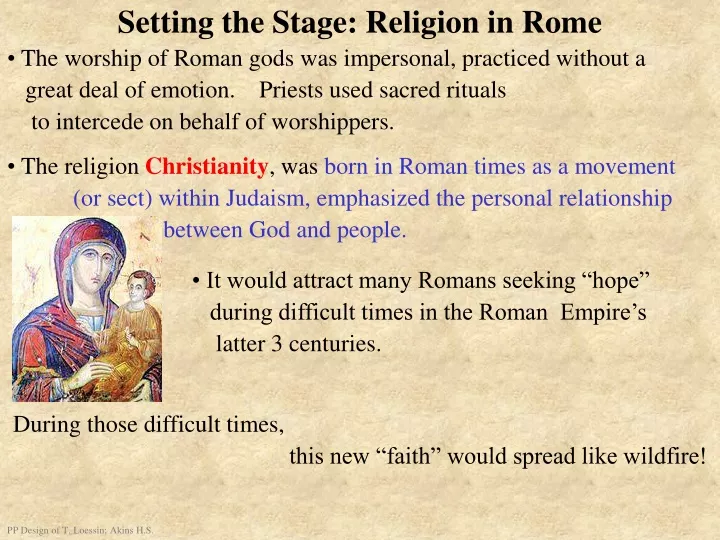 setting the stage religion in rome