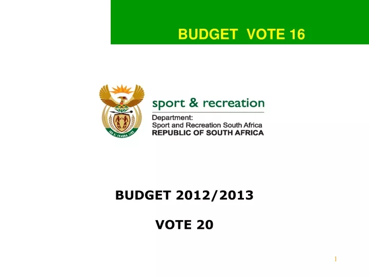 budget vote 16