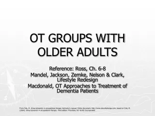 OT GROUPS WITH OLDER ADULTS