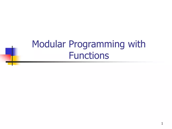 modular programming with functions