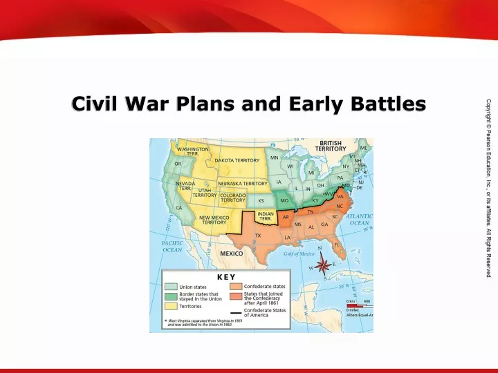 civil war plans and early battles