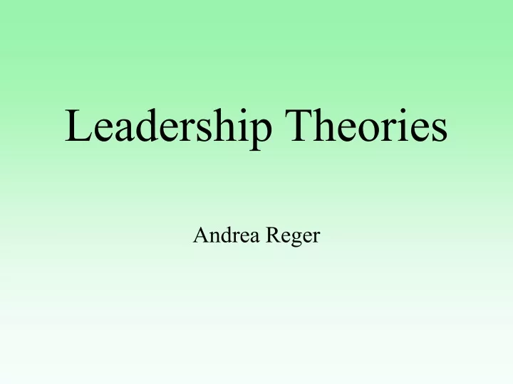 leadership theories