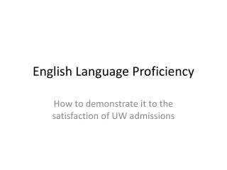 English Language Proficiency