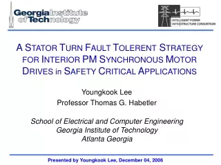 Youngkook Lee Professor Thomas G. Habetler School of Electrical and Computer Engineering