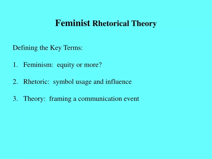 feminist rhetorical theory