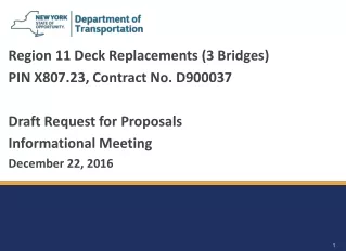 Region 11 Deck Replacements (3 Bridges) PIN X807.23, Contract No. D900037