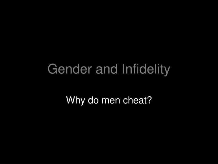 gender and infidelity