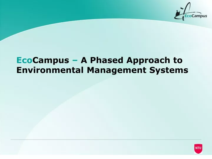 eco campus a phased approach to environmental management systems