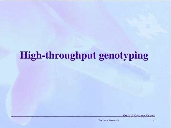 high throughput genotyping