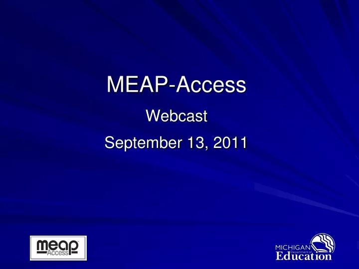 meap access webcast september 13 2011