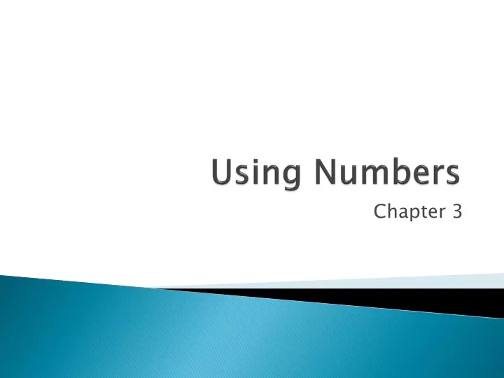 using numbers