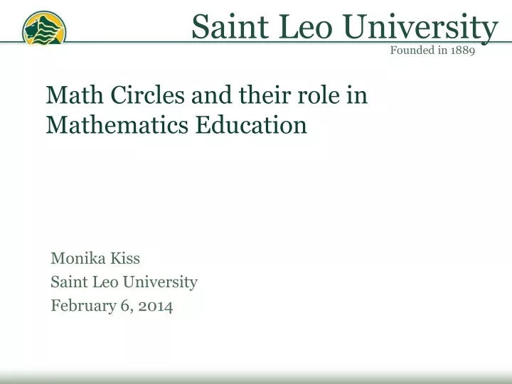 math circles and their role in mathematics education