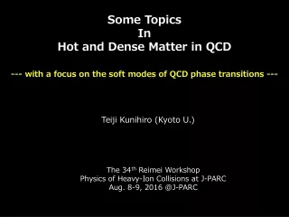 Some Topics In Hot and Dense Matter in QCD