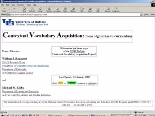 Contextual Vocabulary Acquisition: From Algorithm to Curriculum