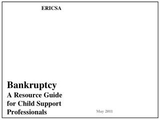 Bankruptcy A Resource Guide for Child Support Professionals