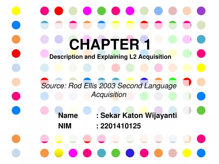 chapter 1 description and explaining l2 acquisition