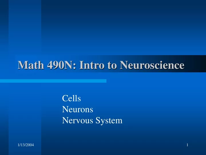 math 490n intro to neuroscience