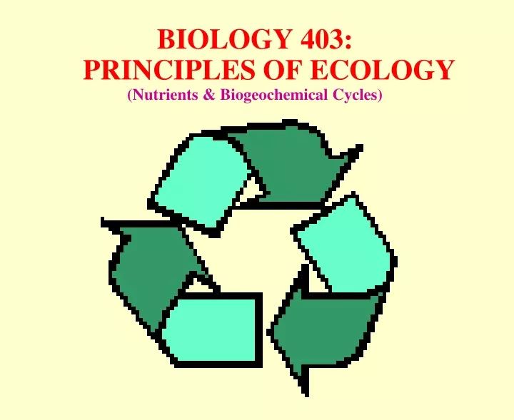 biology 403 principles of ecology nutrients biogeochemical cycles