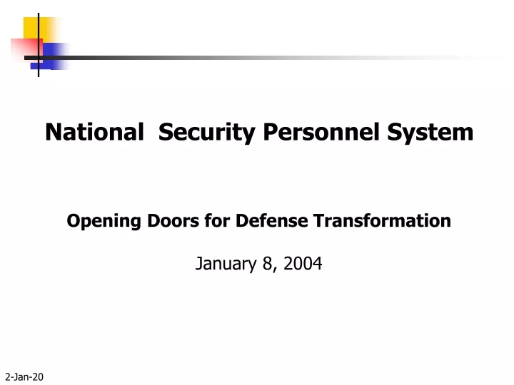 national security personnel system opening doors