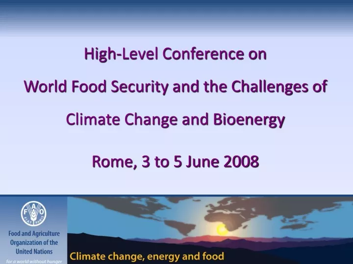 high level conference on world food security
