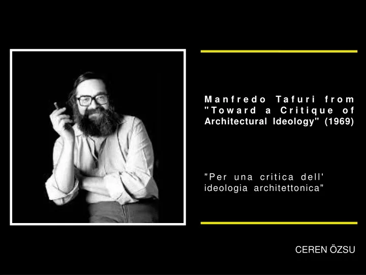 manfredo tafuri from toward a critique