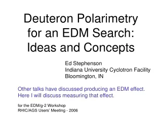 Deuteron Polarimetry for an EDM Search: Ideas and Concepts