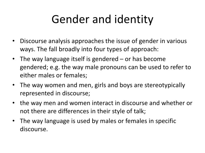 gender and identity