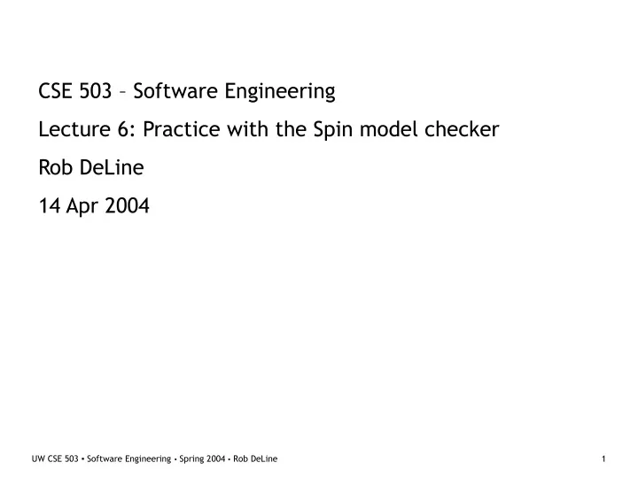cse 503 software engineering lecture 6 practice