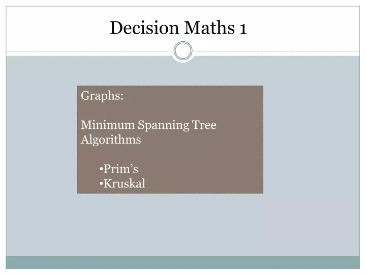 decision maths 1