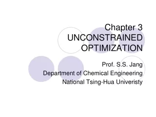 Chapter 3  UNCONSTRAINED OPTIMIZATION