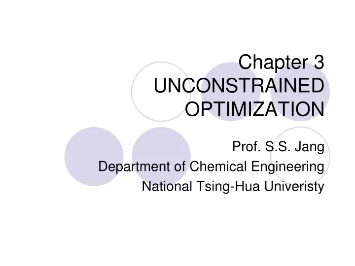 chapter 3 unconstrained optimization