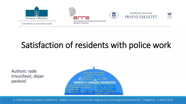 satisfaction of residents with police work