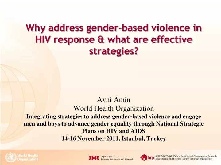 why address gender based violence in hiv response