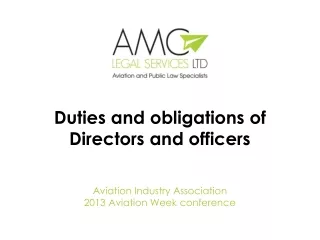 Duties and obligations of Directors and officers