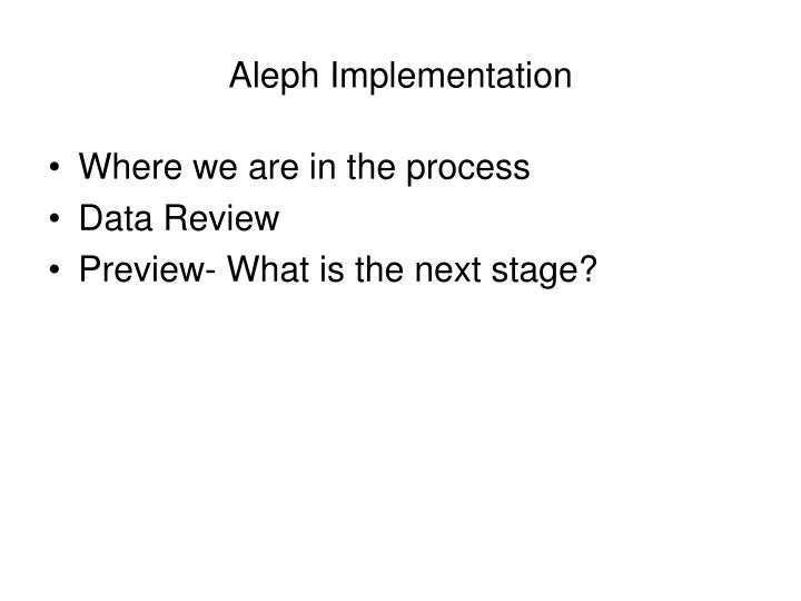 aleph implementation