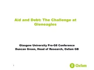 Aid and Debt: The Challenge at Gleneagles