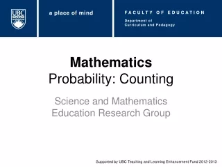 Mathematics Probability: Counting