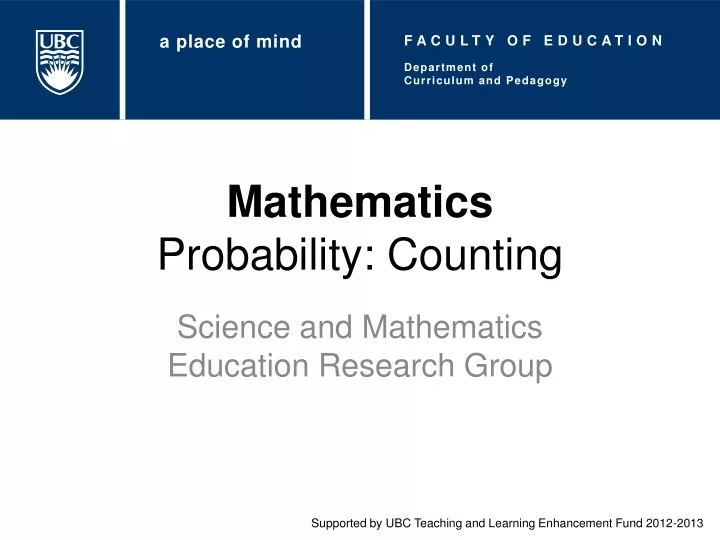 mathematics probability counting
