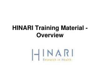 HINARI Training Material - Overview
