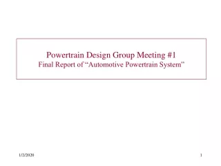 Powertrain Design Group Meeting #1 Final Report of “Automotive Powertrain System”