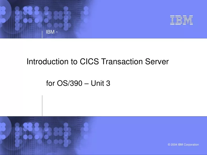 introduction to cics transaction server