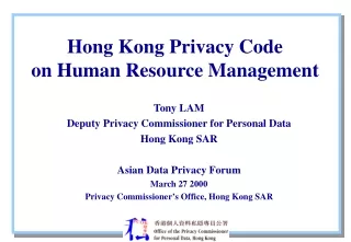 Hong Kong Privacy Code on Human Resource Management