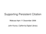 Supporting Persistent Citation - slide 1